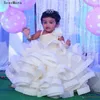 Girl Dresses Cute Ball Gown Baby Girls Clothes With Organza Ruffle One Shoulder Beaded Pageant Birthday For Toddler