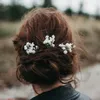 Декоративные цветы Hettie Gypsophila, свадебные заколки для волос, белые искусственные цветы с изображением дыхания ребенка, бриллианты, свадебное украшение