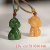 Pendants Natural Jade Threedimensional Lovely Dog Pendant Jadeite Jewelry Gifts Women Amulets Necklace Sweater Chain