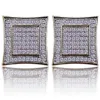 NEW MENS 18K YELLOW GOLD FILLED LAB DIAMOND STUDS EARRINGS SET283r