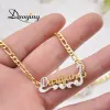 Anklets Ny hiphopbrev Anklet Namn Anpassad Anklet Summer Goldsilver Double Color Namnplatta Pendant Figaro Chain Anklets