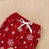 Kläder set ma baby 0-3y jul nyfödda spädbarn baby flickor pojkar kläd set snöflinga tryck långärmad tops byxor xmas outfits d01