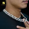 Preço de atacado estilo infinito hip hop jóias colar gelado laboratório diamante moissanite sier cubana link chain