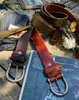 Belts Tailor Brando S-4 Italian Vegetable Tanned Cowhide American Vintage Solid Alloy Horseshoe Buckle Men's Leather Belt