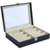 Scatola di immagazzinaggio per occhiali da 8 griglia di moda Scatola per occhiali in pelle PU Corrosione Scatola per occhiali da viaggio portatile Display Collector Box per l'organizzazione LJ325b