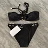 2024 Designer-Bikini, luxuriöser Badeanzug, zweiteilig, Designer-Bikini, Damen-Badeanzüge, mit Buchstaben bedruckt, sexy, neuer Bikini, Größe S-XL, Schwarz, Weiß, Rosa