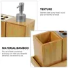 Zestaw akcesoriów do kąpieli trzyczęściowy mydlanie butelki szamponu do szamponu prysznic szczoteczka do zębów Pojemnik Bambus Travel Bamboo