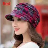 Visors Fashion krótka szeroka brzeźka kwiatowy nadruk earflap kapelusz etniczny wiatroodporny składany ciepłe kobiety jesienne zima na zewnątrz codzienna czapka za darmo rozmiar