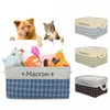 Dog Apparel Storage Toy Basket Personalized Pet Customized Name Box Organizer For Leashes Collars Clothes Supplies