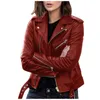 Grande taille 5XL veste en simili cuir femmes décontracté PU vestes de moto en vrac femme Chic veste courte manteaux dames manteaux minces 240125