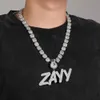 Uwin anpassat namn hänge halsband med pengar väska borgen isad ut kubiska zirkoniet charms hiphop smycken för gåva 240119