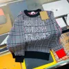 Femmes tricot top designer chandails femmes mode plaid couleur blocage tricots décontracté col rond pull à manches longues haut