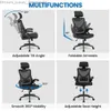 Andra möbler ergonomiska mesh kontorsstol med hög rygg svart hembord dator Q240129