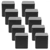 Opslagflessen 10 stuks Blik Klein Vierkant Draagbaar Metaal Kan Set 10 stuks (zwart) Snoeppot Koekjescontainers Voor Geschenkgeven Blikken Doos