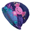 Basker tecknad korall axolotl vinterhuven femme slouchy beanie hatt hippie salamander djur skidskallies mössa mössor för män kvinnor