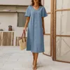 Robes décontractées femmes manches courtes col en V boutonné robe d'affaires pour les femmes Wrap