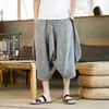 Men's Embroidery Harem Pants Summer Men Baggy Shorts Vintage Streetwear Sweatpants Male Loose Wide leg pants 240124