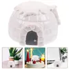 Garden Decorations Igloo Ornaments Ice House Figurines Model Statue Models Picture For Kids Cake Figures Decor