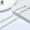 Ожерелье ORSA JEWELS Diamondcut Figaro, цепочки на ножные браслеты, унисекс, серебро 925 пробы, регулируемый браслет на ножной браслет, ювелирные изделия на щиколотке босиком, подарок SA07