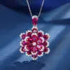 Set 2023 Nuovi rubini Collana con ciondolo Anelli Bracciale Orecchini Set di gioielli per le donne Vintage Lab Diamond Wedding Party Lady Gift