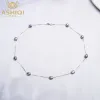 Ожерелья Ashiqi Baroque Natural Freshwater Pearl Colence Pendant для женщин с 925 серебряными серебряными украшениями моды моды