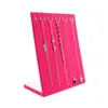 Mordoa mais estilo item cinza preto rosa vermelho linho veludo material colar placa de exibição l pingente rack jóias expositor mx200302p