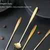Łyżki ze stali nierdzewnej łyżka ze stali nierdzewnej Lekkie rozszerzone kreatywne 18 -cm długie deser miód drobiazgowe akcesoria kuchenne