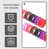 Vestuário para cães 12 Pcs Anel de Silicone Tesoura Inserção de Dedo Anéis Coloridos Protetores Antiderrapantes Coloridos Sílica Gel Grips Inserções Portáteis para