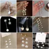 Stud Trendy Perle Lange Ohrringe für Frauen Elegante Hochzeit Party Kristall Blume Stern Quaste Runde Tropfen Ohrringe Aussage Schmuck geschenk YQ240129