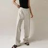 Pantalon femme automne pantalon décontracté 2024 tempérament blanc beauté européenne taille haute drapé ample déplacement jambe large