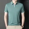 Polos para hombre, Polo con cuello de tijera de verano 2024, camiseta de color brillante, camisa ajustada a la moda de talla grande para hombre, ropa de marca