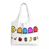 Shopping Bags Custom Ghosts Arcade PC Video Game Canvas Women Washable Large Capacity Groceries Shopper Tote Handbag Gifts