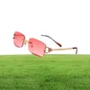 Lunettes de soleil de sport de mode rouge pour hommes unisexe lunettes de corne de buffle hommes femmes lunettes de soleil sans monture argent or monture en métal lunettes 3005060