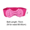 Belts Wide Elegant Women Bow Decoration Waist Strap Waistband Stretch Elastic