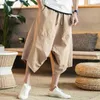 Herenbroek Trendy 3/4 broek Zomer Effen Kleur Trekkoord Baggy Grote zakken Casual heren voor strand