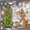 Christmas Decoration Window Glass Stickers Merry Christmas Santa Claus Snow PVC Removable Wall Sticker for Xmas Home Decals253a