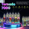 Original RandM Tornado 7000 Puff Cigarettes électroniques jetables Bobine de maille 14 ml Pod Batterie Cigs électroniques rechargeables 0% 2% 3% 5% RBG Light Vape Pen Kit 9k 9000 12k 12000 Puff 7K