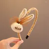 Hair Accessories 2024 Children Lovely Coffee Color Cartoon Heart Flower Bow Ornament Headbands Baby Girl Cute Hoop Kids