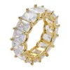 1 linha solitaire tênis masculino anel de cobre charme baguette zircão cúbico anel gelado moda hip hop jóias para presentes y01222726