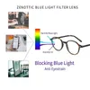 ZENOTTIC 2023 Ultralight Acetaat Anti Blauw Licht Blokkeren Bril Mode Unisex Optisch Frame Ronde Brillen Computer Brillen 240118