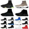 Designer Sock Shoes scarpe casual Speed Trainer Uomo Donna Beige Glitter Blu Sneakers sportive Graffiti Lace Up Triple Nero suola trasparente Stivali piatti di lusso Taglia 36-46