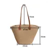 Shopping Bags 2024 Elegant Ladies Straw Woven Handbag Women's Handmade Rattan Shoulder Bag Bohemia Vacation Beach Tote Kintted Purse Gift