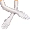 Golves de Cosplay classiques pour adultes, fournitures de fête, opéra/coude/poignet, gants longs en Satin extensibles, Costume assorti à clapet pour femmes