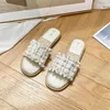 Slippers Women Summer 2024 Low Heels Flats Beads Open Toe Espadrilles Fashion Slides Beach Outdoor Ladies Shoes Zapatos De Mujer