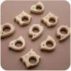 Bangle 50pcs Wooden Animal Beads Beech Wooden Rodent Star Pacifier Chains Nursing Bracelets Accessories Jewelry Montessori Baby Teether