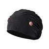 Berety owijają czapkę do włosów chusta na głowę turbanowy poliestrowy rozciąganie wielofunkcyjne turbany dla (czarny)