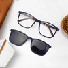 Ceofy Men Eyeglasses 2 In 1 Foldable Cap on Magnetic Optical Myopia Sunglasses Prescription Glasses Frame C8016 240118