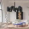 Lustres Art Deco U Tubo Candelabro Laranja Azul Cinza Preto Metal para Sala de Jantar Cozinha Bar Loja Pingente Lâmpada Cabo Ajustável