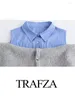 Женский вязаный кардиган TRAFZA, осенний многослойный вязаный кардиган, модный тонкий однобортный короткий универсальный свитер с открытыми плечами