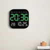 Wall Clocks Digital Temperature Date Week Dispaly Electronic Table Clock 12/24H Wall-mounted LED Alarm Remote Control